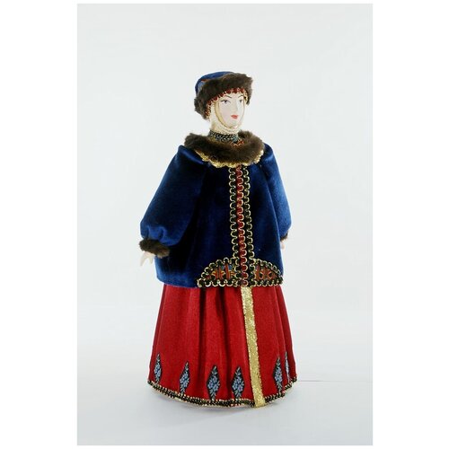 Потешный промысел кукла интерьерная Боярыня в зимнем бархатном одеянии 18 век Россия