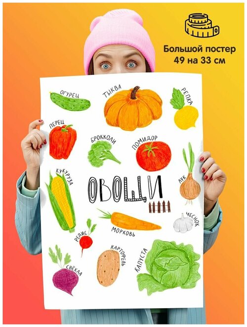 Постер плакат Овощи для детей