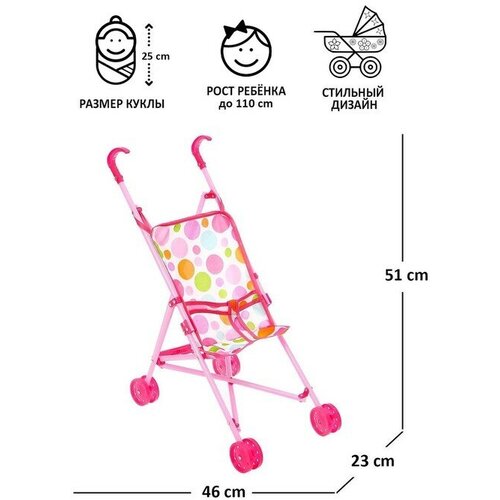 кукольная коляска трость металлический каркас Кукольная коляска-трость, пластиковый каркас
