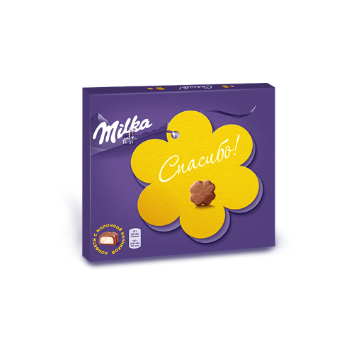 Конфеты Milka молочный шоколад с молочной начинкой 110г