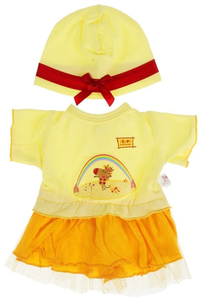 Одежда для кукол Карапуз 40-42 см Зебра в клеточку платье с принт зебра (OTF-ZEBRA02D-RU)