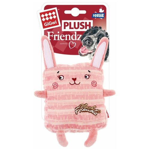 Игрушка для собак GIGWI Plush Friendz Кролик с пищалкой (12 см) игрушка для собак plush friendz лось с пищалкой 13 см