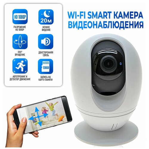 Онлайн камера видеонаблюдения WiFi поворотная 2Мп 1080P для дома офиса с записью на карту памяти с функцией воспроизведения голосовых сообщений Microvision MV-W201HS 288800₽