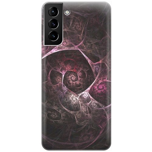 фото Ультратонкий силиконовый чехол-накладка для samsung galaxy s21 plus с принтом "темная абстракция" gosso