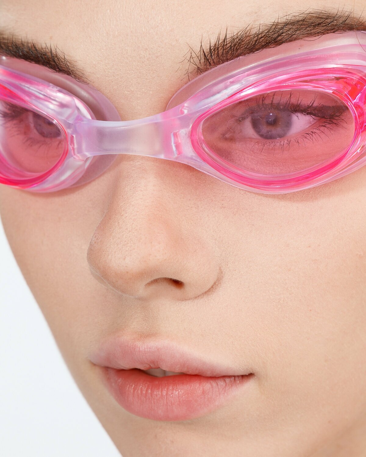 Очки для плавания детские и взрослые с антизапотевающим покрытием MG ACCESSORIES стартовые, розовые, универсальный размер
