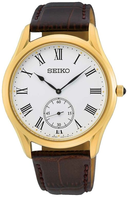 Наручные часы SEIKO CS Dress Seiko SRK050P1, золотой, коричневый