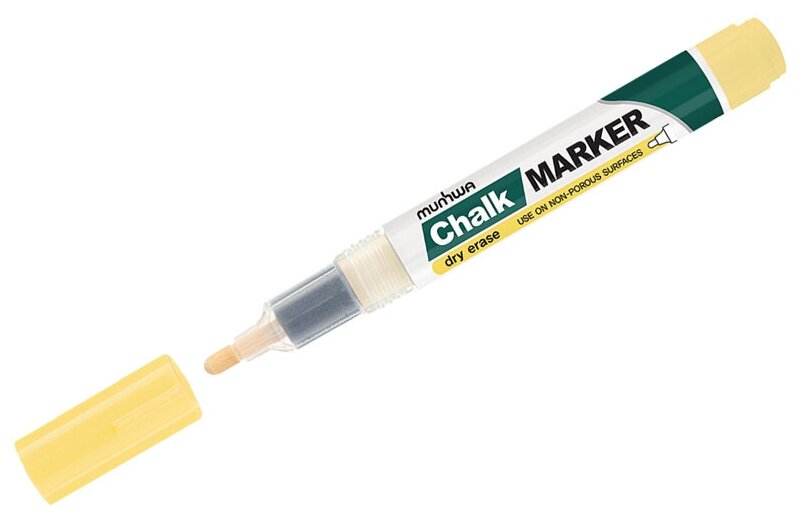 CM-08 Маркер меловой MunHwa "Chalk Marker" желтый, 3мм, спиртовая основа, пакет