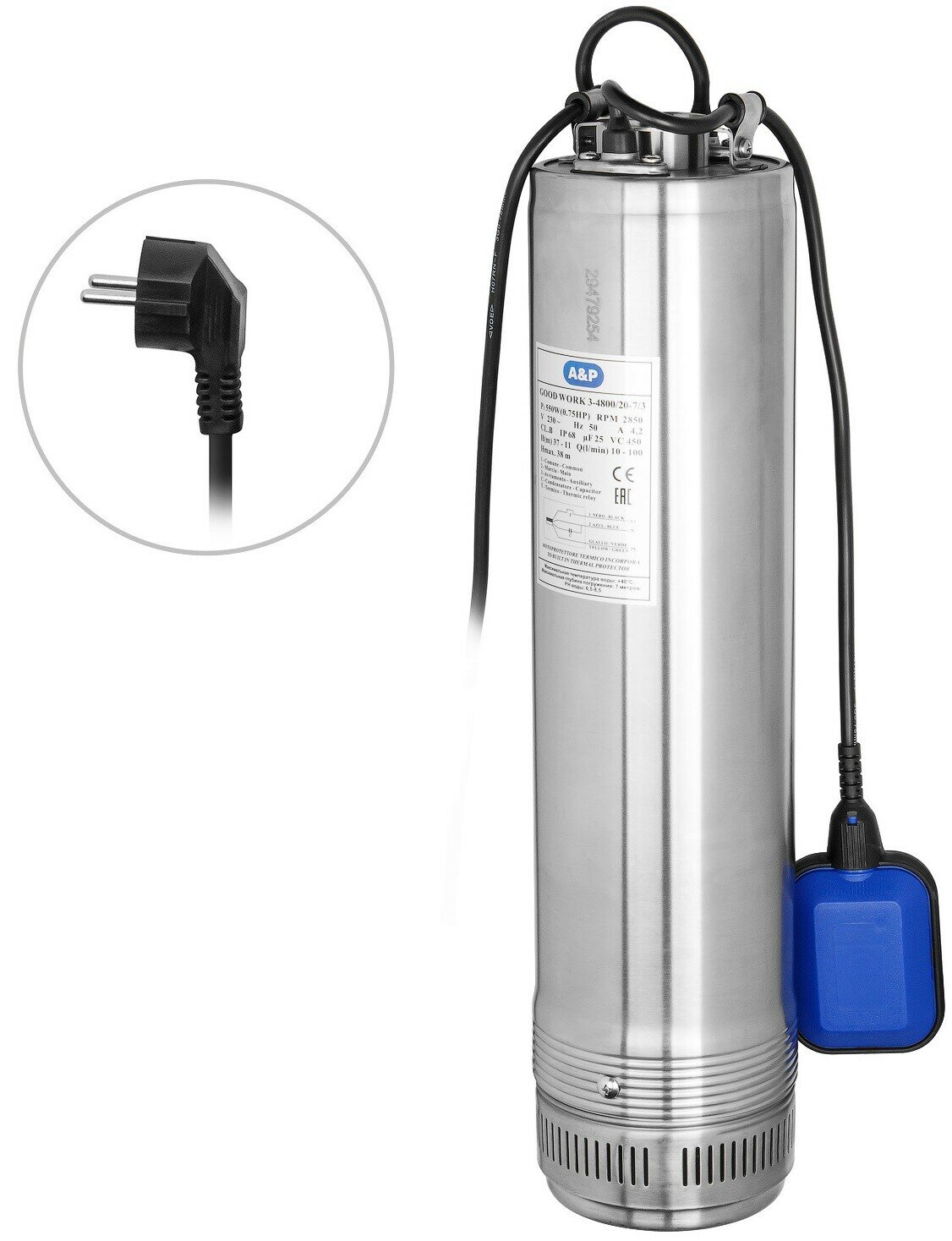 Насос скважинный для чистой воды A&P Good Work 3-4800/20-7/3 (AP01C06)