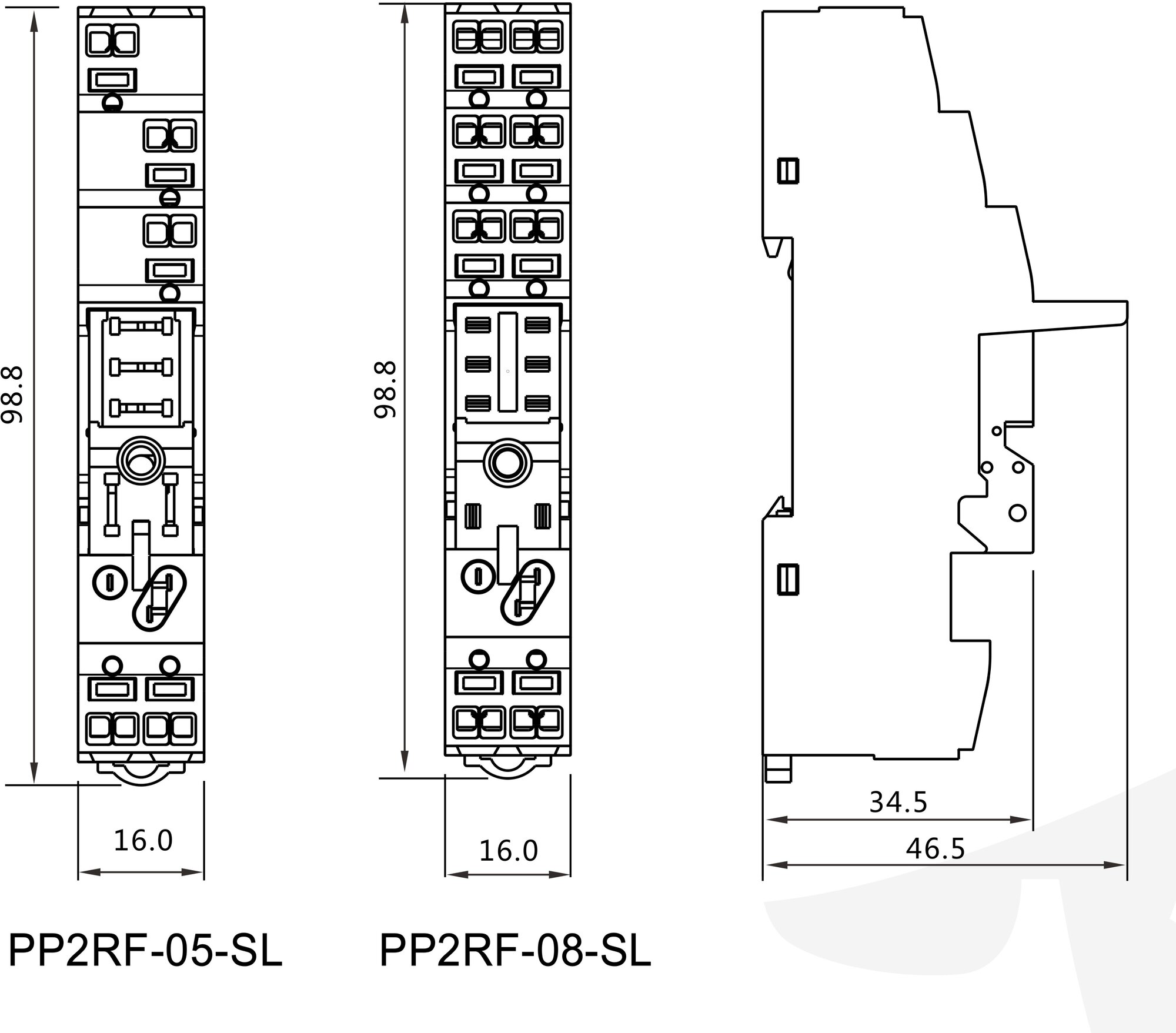 Колодка Prompower PP2RF-05-SL для реле PG2R1-S (однополюсное), пружинные клеммы