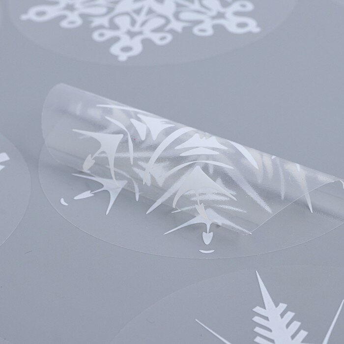 Набор наклеек новогодних Дарим Красиво "Снежинки" белые, 29,2х38,1 см (5205871)