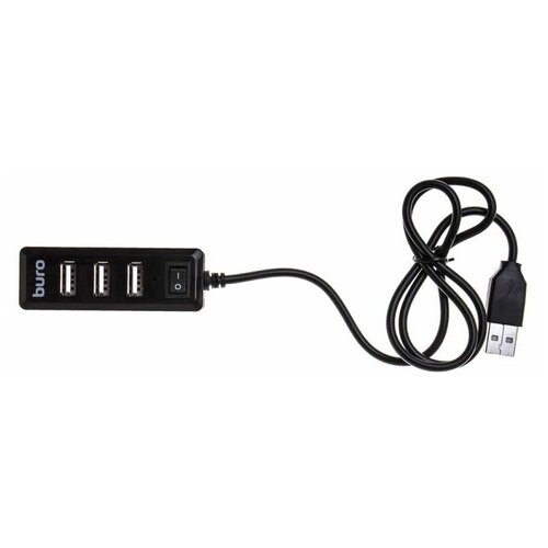 разветвитель usb 2.0 bu-hub4-0.5l-u2.0 4порт. черный