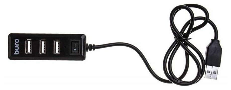 разветвитель usb 2.0 bu-hub4-0.5l-u2.0 4порт. черный