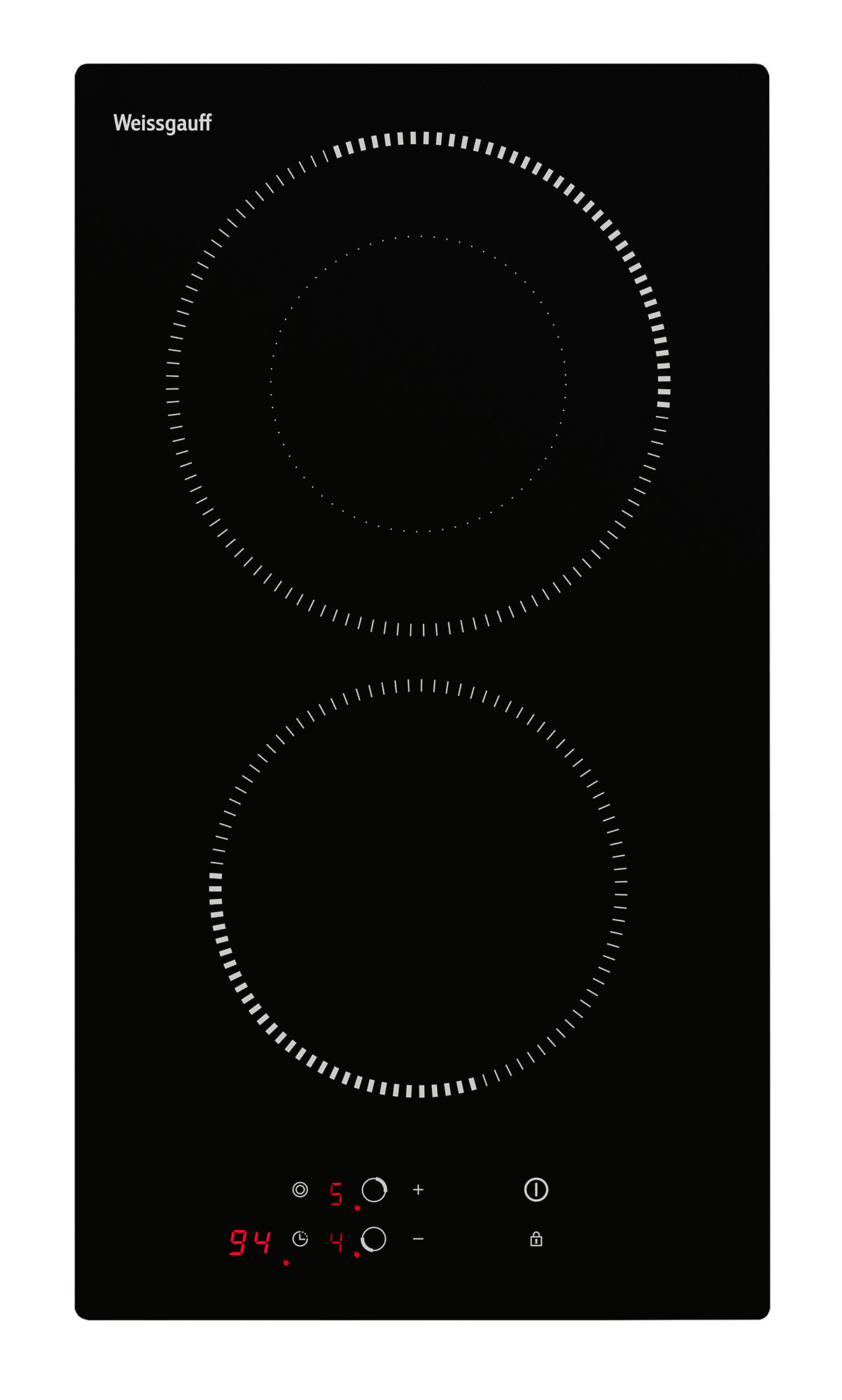 Варочная панель Weissgauff HV 312 BM 3 года гарантии, Двухконтурная зона расширения, Сенсорное управление, 9 уровней мощности, Таймер, Защитное авто отключение, Индикация остаточного тепла, Блокировка от детей