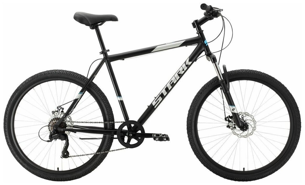 Горный (MTB) велосипед STARK Respect 26.1 D Microshift Steel (2021) черный/серебристый 18" (требует финальной сборки)