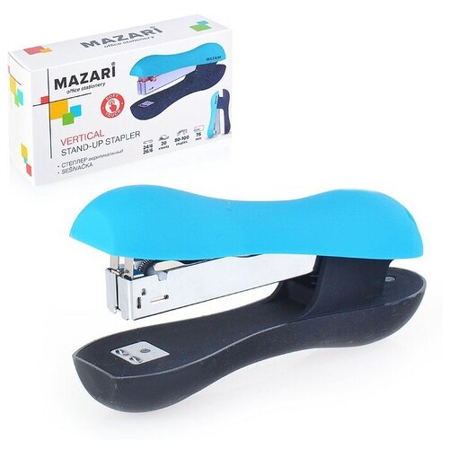 Степлер № 24/6 - 26/6, VERTICAL, 20 л, синий, вертикальный, закрытый способ сшивания, покрытие Soft