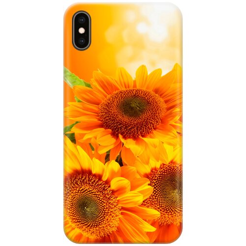 фото Re:pa накладка transparent для apple iphone xs max с принтом "три подсолнуха"
