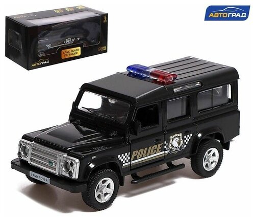 Машина металлическая LAND ROVER DEFENDER, 1:32, инерция, полиция