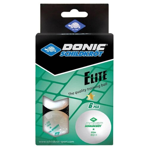 Мяч для настольного тенниса DONIC Elite 1 набор 6 шт.белый spt0035991