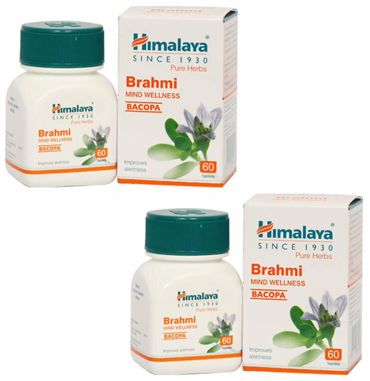 Таблетки Брахми Хималая (Brahmi Himalaya) для укрепления нервной системы, мозговой деятельности и иммунитета, 2х60 таб.