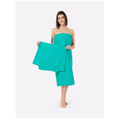 Набор для бани женский HappyFox, HF3563RDSP размер 90x150, цвет изумруд килт банный женский платье полотенце платье килт