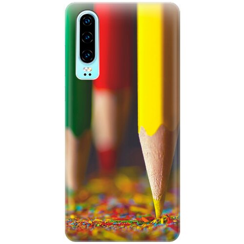 фото Ультратонкий силиконовый чехол-накладка для huawei p30 с принтом "желтый карандаш" gosso