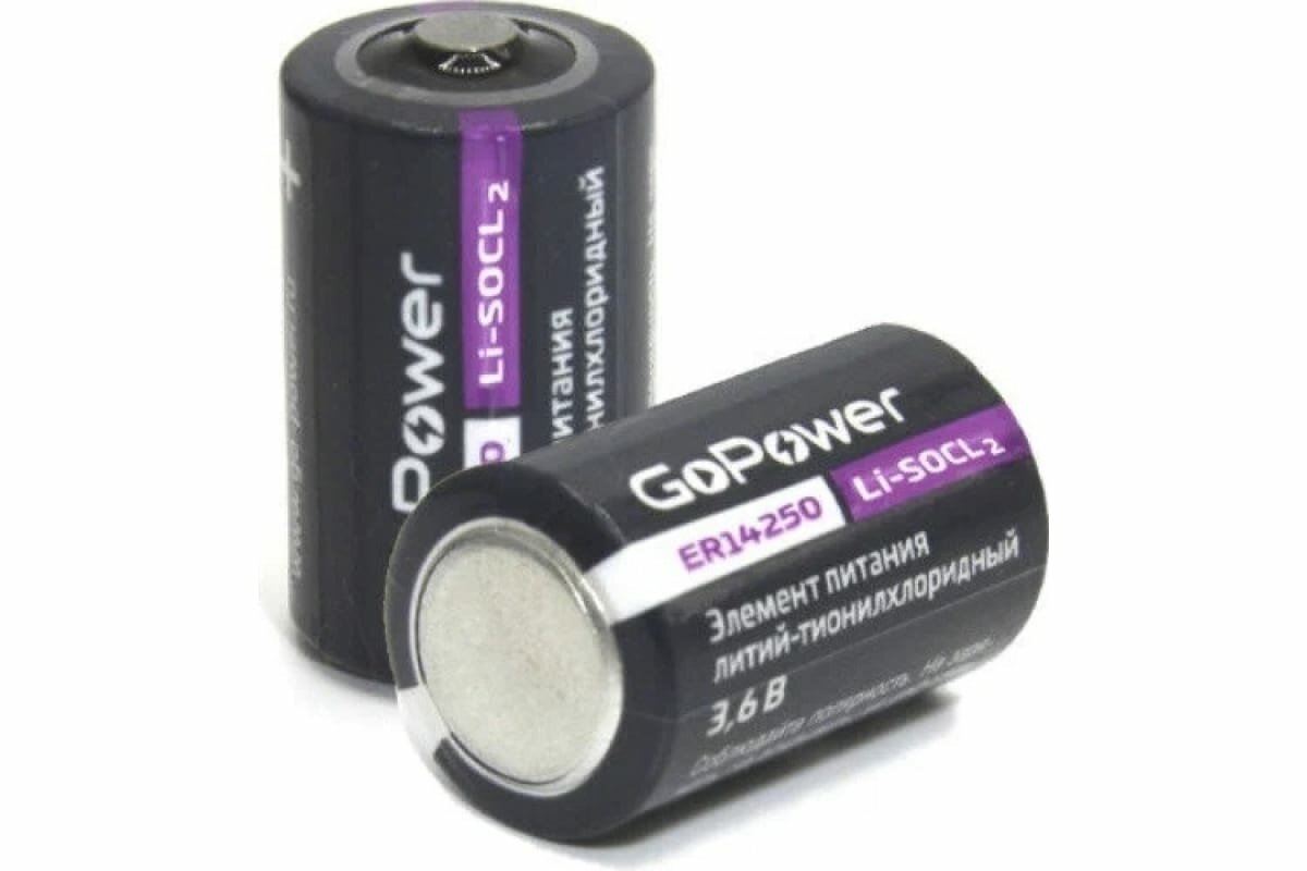 Батарейка GoPower 14250 1/2AA PC1 Li-SOCl2 3.6V (1/10/500) Батарейка GoPower 14250 1/2AA (00-00015329) - фото №4