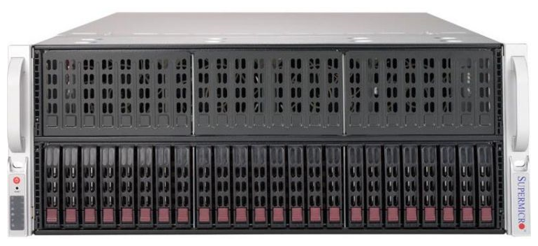 Серверная платформа Supermicro SuperServer 4U 4029GP-TRT noCPU(2)2nd Gen Xeon Scalable/TDP 70-205W/ no DIMM(24)/ SATARAID HDD(24)SFF/ 2x10GbE/