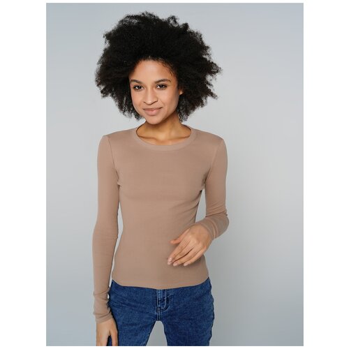 фото Футболка с длин.рукавом твое 78335 размер s, темно-бежевый, women