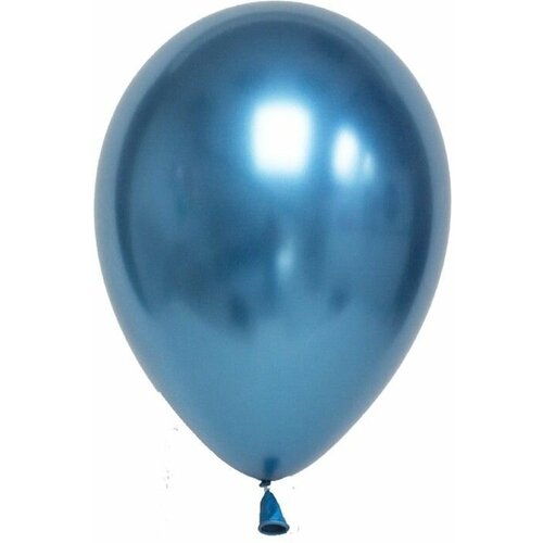 Воздушные шары 12", хром, набор 50 шт, цвет лазурный