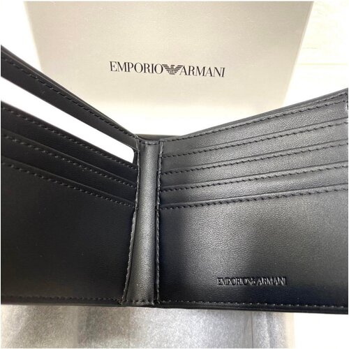 Кошелек EMPORIO ARMANI, натуральная кожа, черный