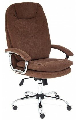 Кресло SOFTY Lux, флок, коричневый
