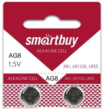 Батарейка часовая SmartBuy AG8-10B,2шт в блистере (SBBB-AG8-10B)