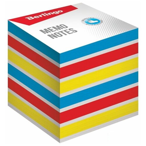 Стикеры (самоклеящийся блок) Berlingo Rainbow, 80x80мм, 4 цвета, 800 листов (LNn_01339), 12 уп.