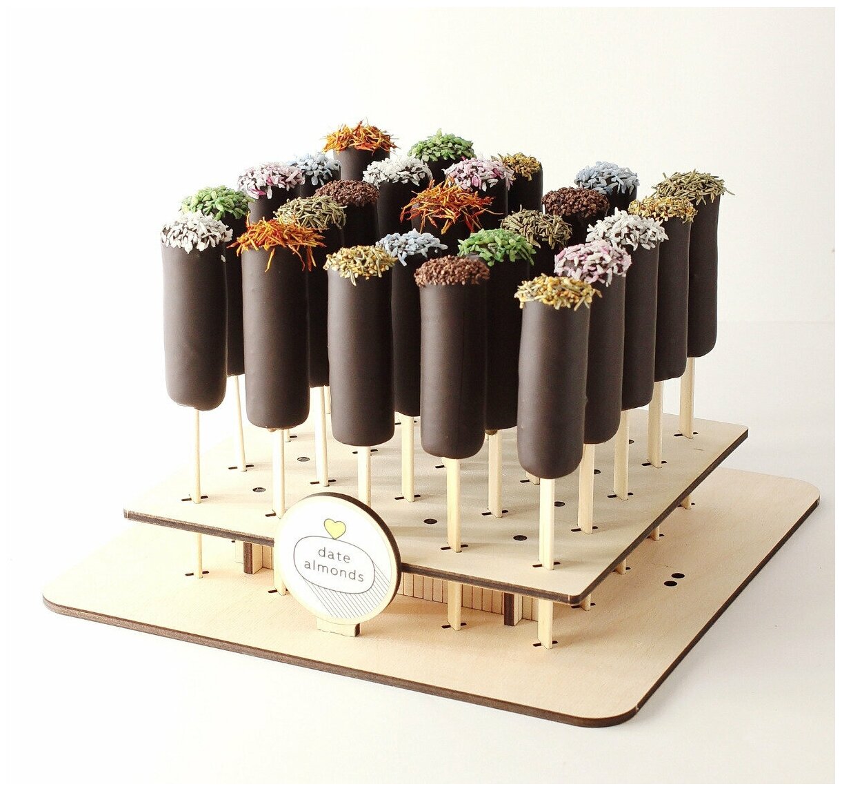 Деревянная подставка для конфет на палочке для кондитеров, цвет бежевый