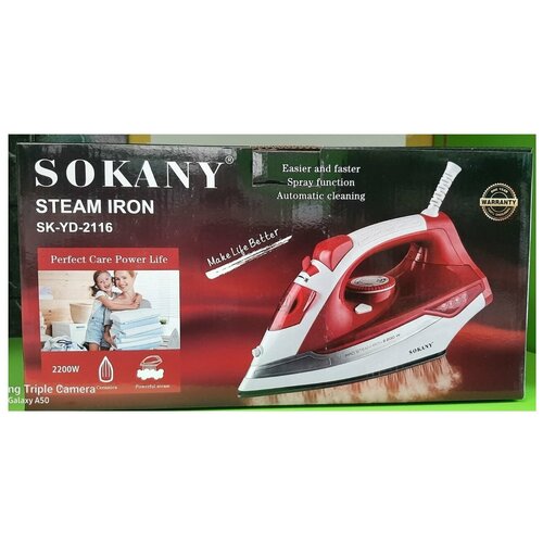 Утюг Sokany SK-YD-2116 утюг паровой sokany sk yd 2094 мощность 2200 вт 230 мл удобный в использовании небольшой вес черный зеленый