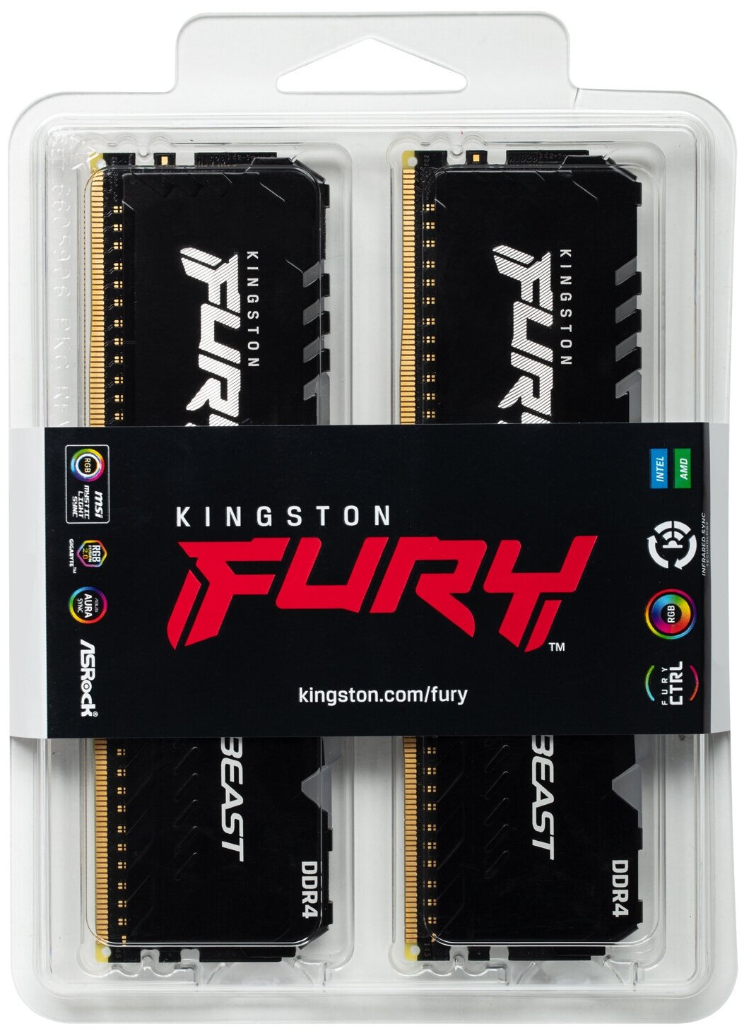 Память оперативная DDR4 Kingston Fury Beast 16Gb 2666Mhz (KF426C16BBAK2/16) - фото №9