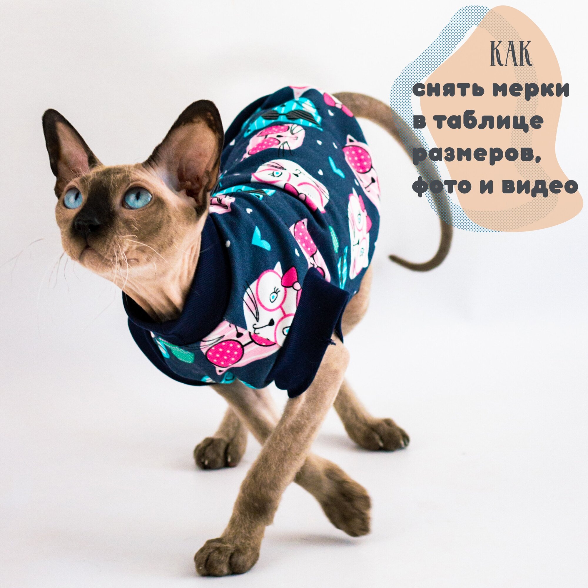 Одежда для кошек Элегантный Кот, футболка Кошачий Вайб , размер XS - фотография № 5