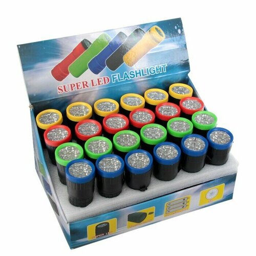 фото Фонарь ручной "помощник", 9 led, 3 ааа, 3х10 см нет бренда