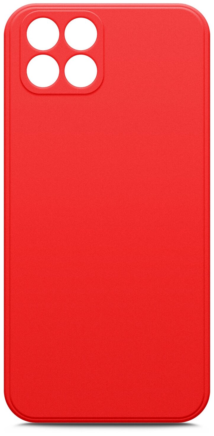 Чехол на Infinix Smart 6 HD (Инфиникс Смарт 6 ХД ) красный силиконовый с защитной подкладкой из микрофибры Microfiber Case, Brozo