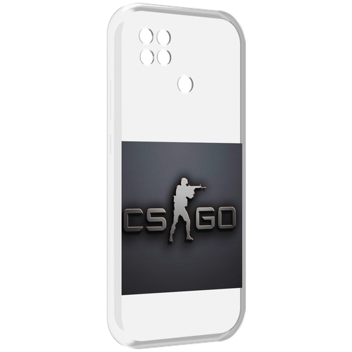 Чехол MyPads CS go логотип мужской для Poco C40 задняя-панель-накладка-бампер