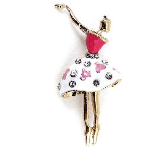 Брошь ART Pride, белый, золотой