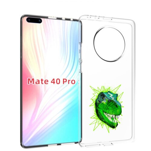 Чехол MyPads зеленый динозавр для Huawei Mate 40 Pro (NOH-NX9) задняя-панель-накладка-бампер чехол mypads динозавр в кепке для huawei mate 40 pro noh nx9 задняя панель накладка бампер