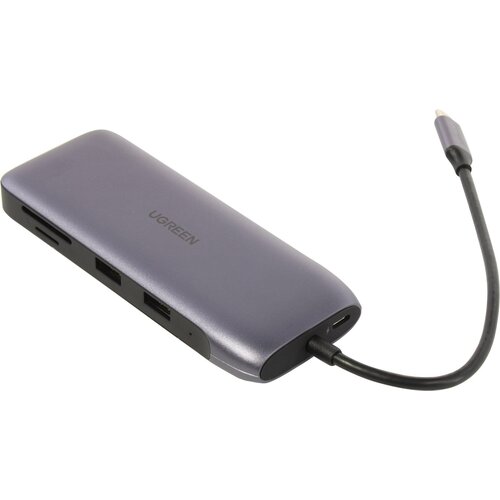 UGREEN. USB концентратор 9 в 1 (хаб), 2 х USB 3.0, HDMI, VGA, DP, RJ45, SD/TF, PD (70301) ugreen 10 гбит с usb концентратор 7 в одном 4k