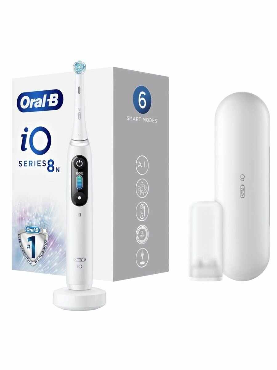 Электрическая зубная щетка Oral-B iOM8.1A1.1BD WT, white alabaster