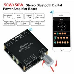 Усилитель мощности звука 50WX2 с Bluetooth 5.0 XY-C50L Цифрой аудио усилитель громкости для домашних стерео систем и автомобильной акустики