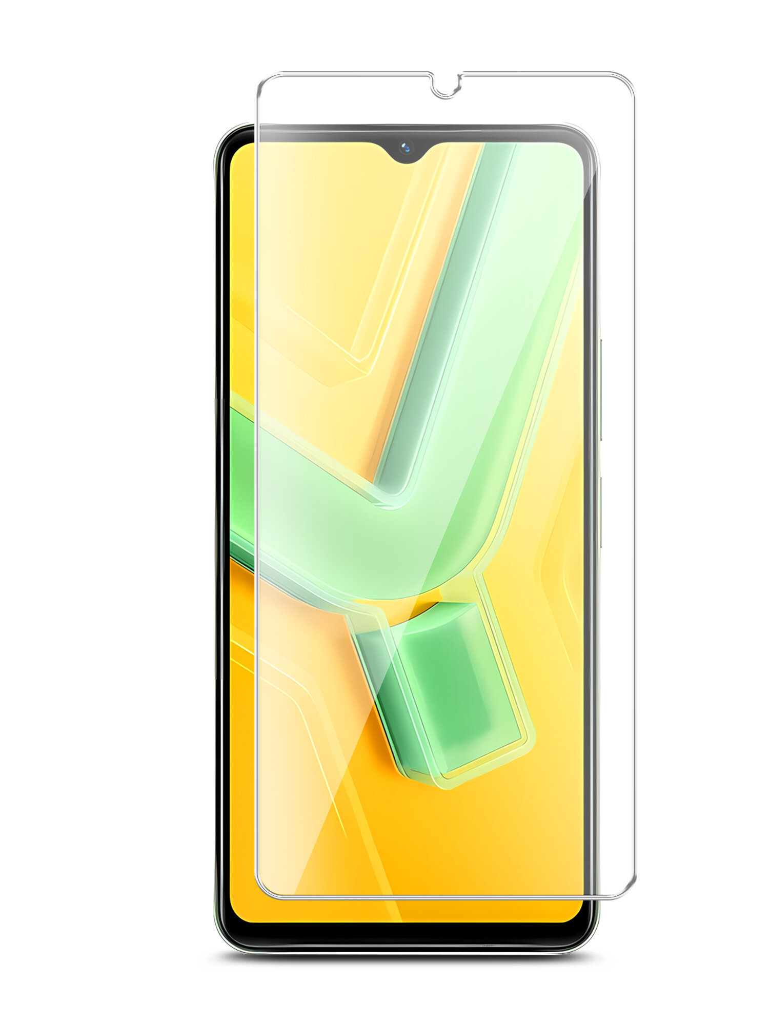 фото Защитное стекло для Vivo Y27; Vivo Y27s (Виво У27; Виво У27с) на Экран, (гибридное: пленка+стекловолокно), прозрачное силиконовая клеевая основа тонкое Hybrid Glass, Brozo