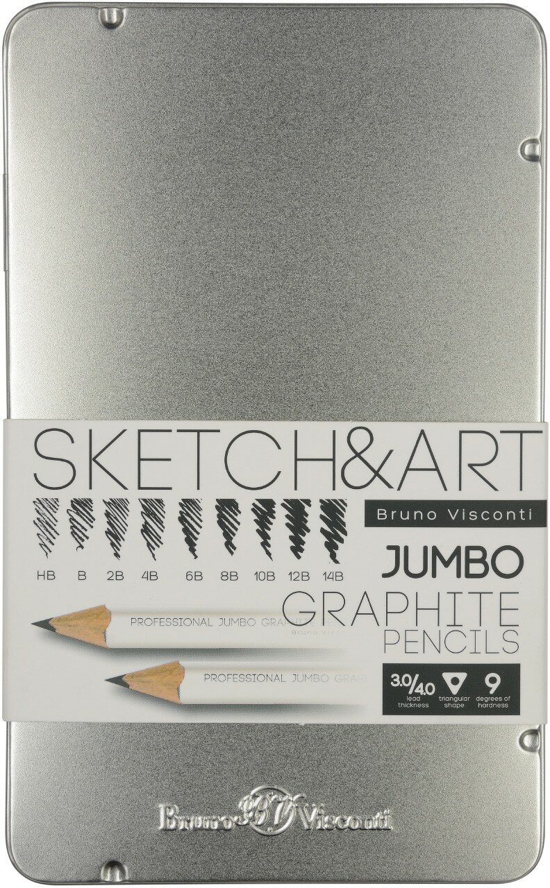 Набор чернографитовых карандашей Sketch&Art Jumbo, 9 штук, HB-14B