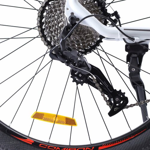 Велосипед Взрослый Алюминиевый горный 29 дюймов 10 скоростей на рост 170-185см COMIRON GENESIS втулки на промподшипниках белый дип грей красный 2500000₽