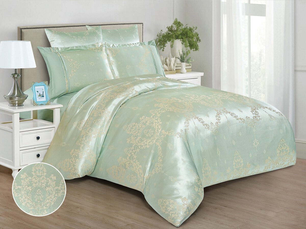 Постельное белье 2 спальное Cleo Satin Jacquard наволочки 50х70 и 70х70