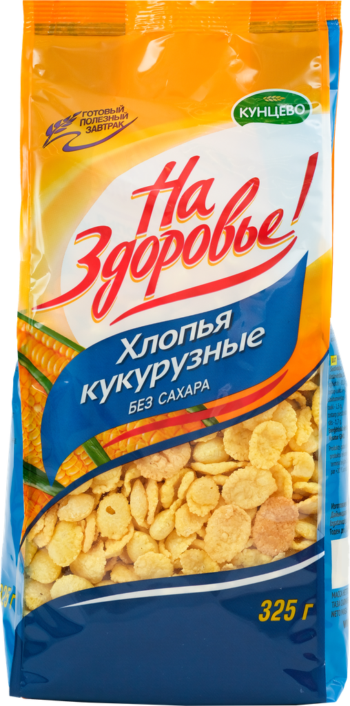 Хлопья кукурузные на здоровье! без сахара, 325г